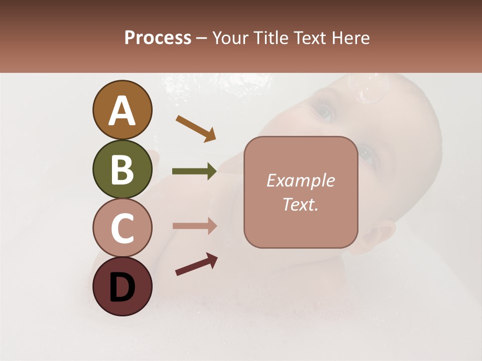 A Baby In A Bathtub With Bubbles Of Water PowerPoint Template