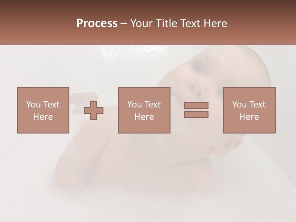 A Baby In A Bathtub With Bubbles Of Water PowerPoint Template