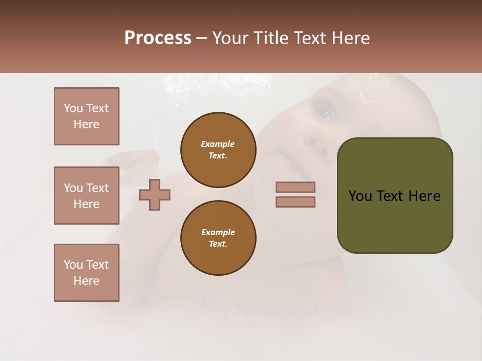 A Baby In A Bathtub With Bubbles Of Water PowerPoint Template