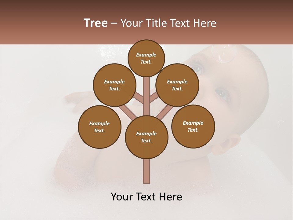A Baby In A Bathtub With Bubbles Of Water PowerPoint Template