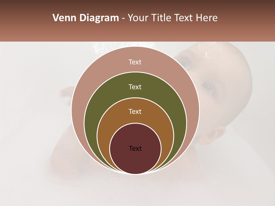 A Baby In A Bathtub With Bubbles Of Water PowerPoint Template
