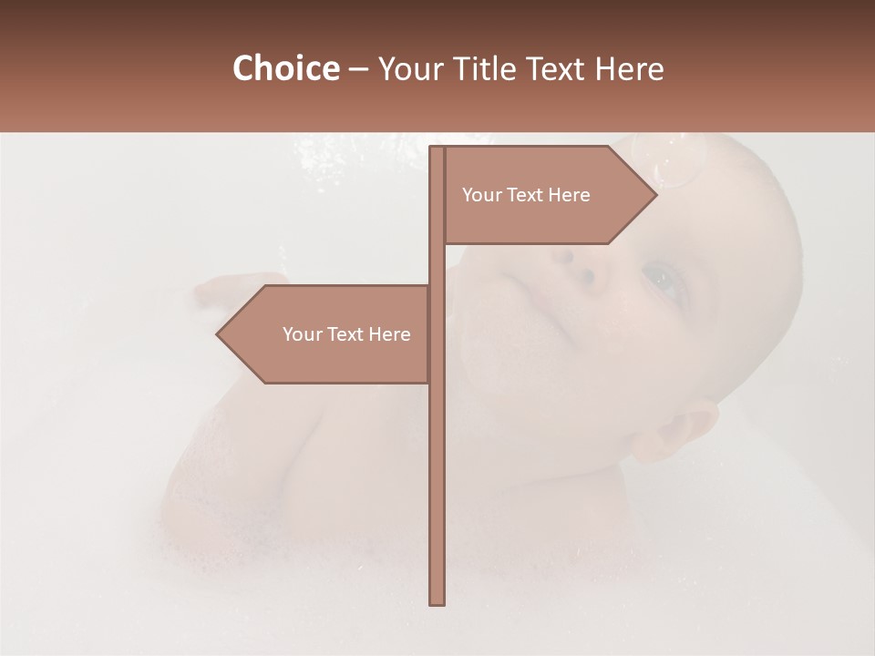 A Baby In A Bathtub With Bubbles Of Water PowerPoint Template