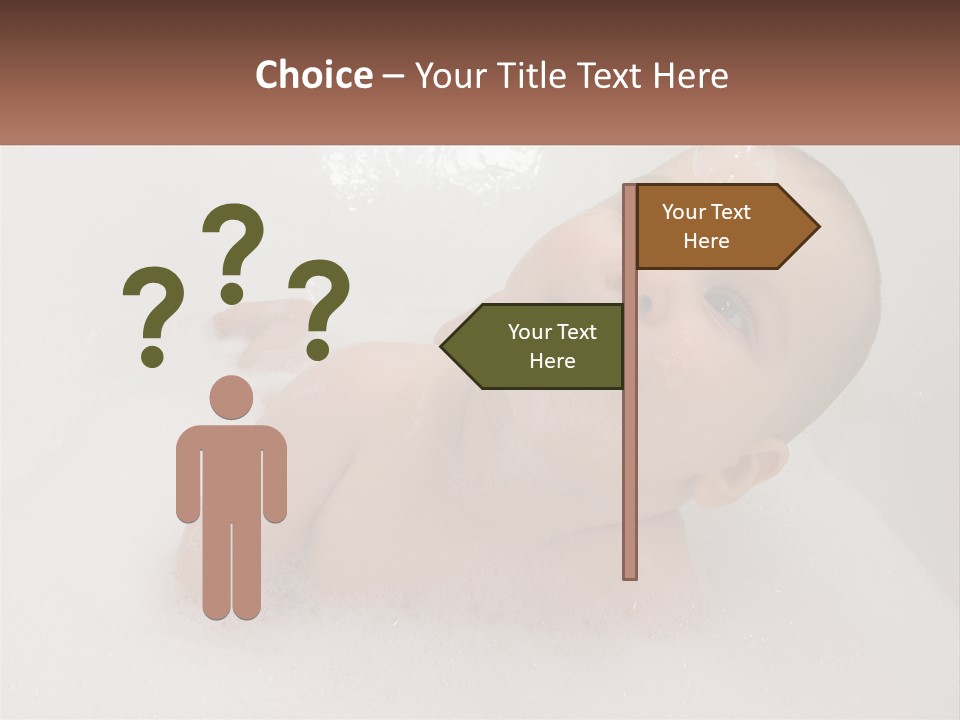 A Baby In A Bathtub With Bubbles Of Water PowerPoint Template