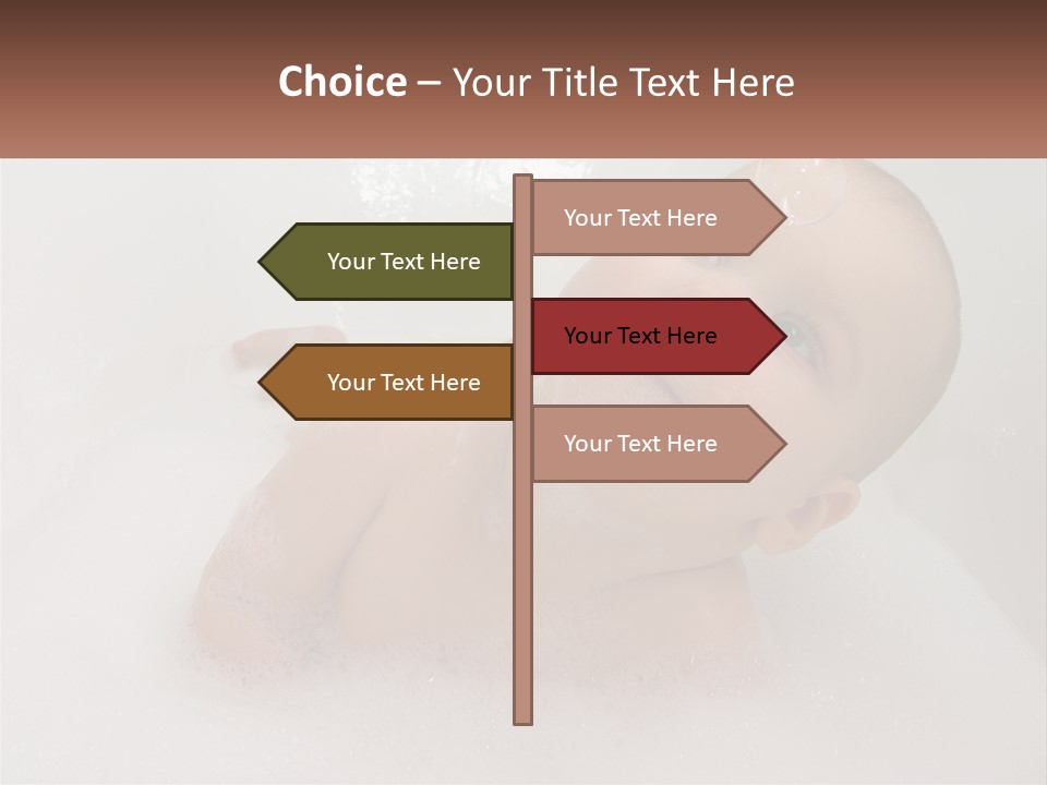A Baby In A Bathtub With Bubbles Of Water PowerPoint Template