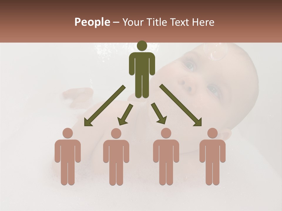 A Baby In A Bathtub With Bubbles Of Water PowerPoint Template