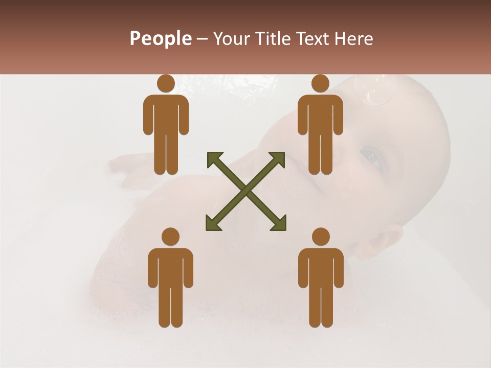 A Baby In A Bathtub With Bubbles Of Water PowerPoint Template