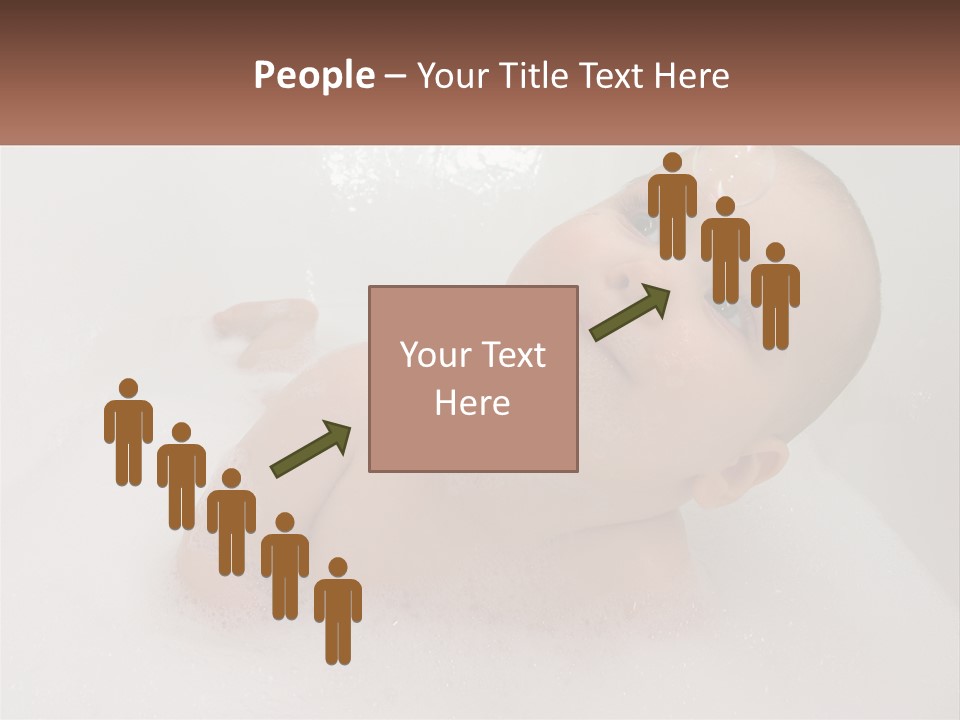 A Baby In A Bathtub With Bubbles Of Water PowerPoint Template