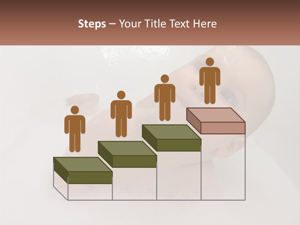A Baby In A Bathtub With Bubbles Of Water PowerPoint Template