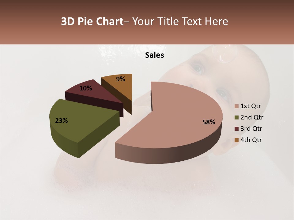 A Baby In A Bathtub With Bubbles Of Water PowerPoint Template