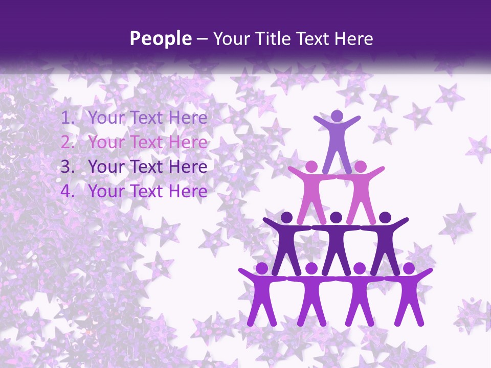 A Group Of Purple Stars On A White Background PowerPoint Template