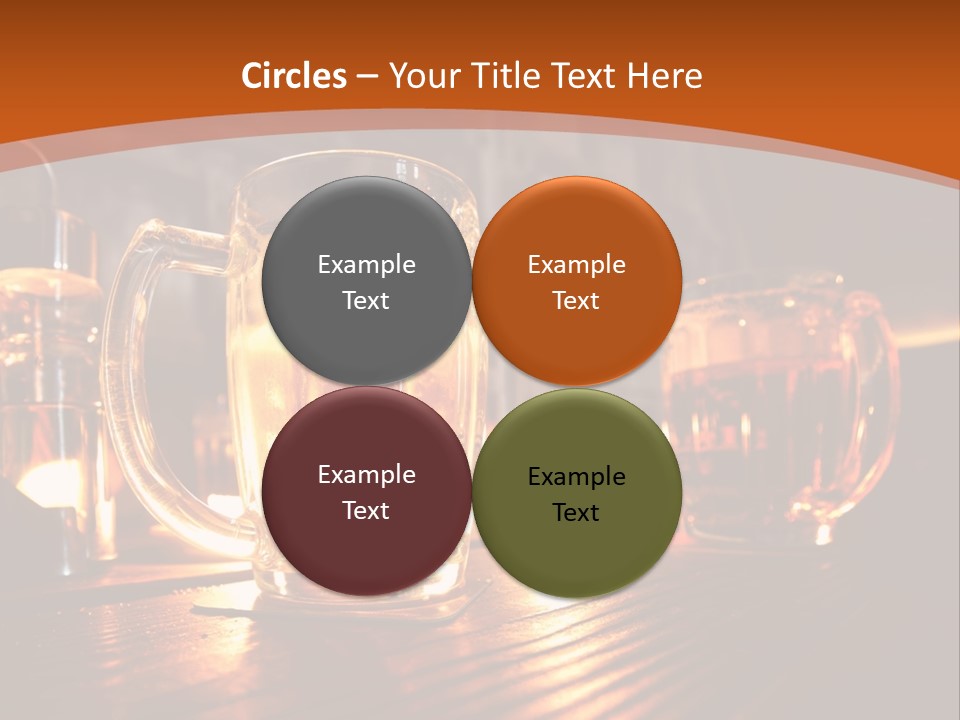 Two Glasses Of Beer On A Wooden Table PowerPoint Template