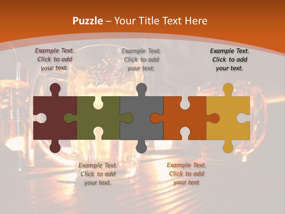 Two Glasses Of Beer On A Wooden Table PowerPoint Template