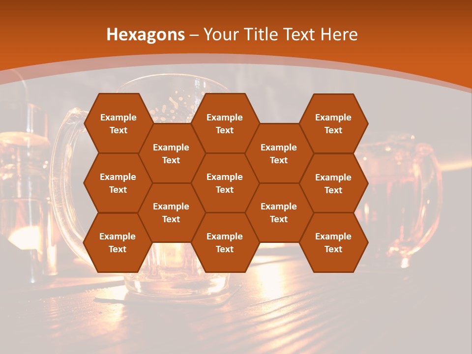 Two Glasses Of Beer On A Wooden Table PowerPoint Template