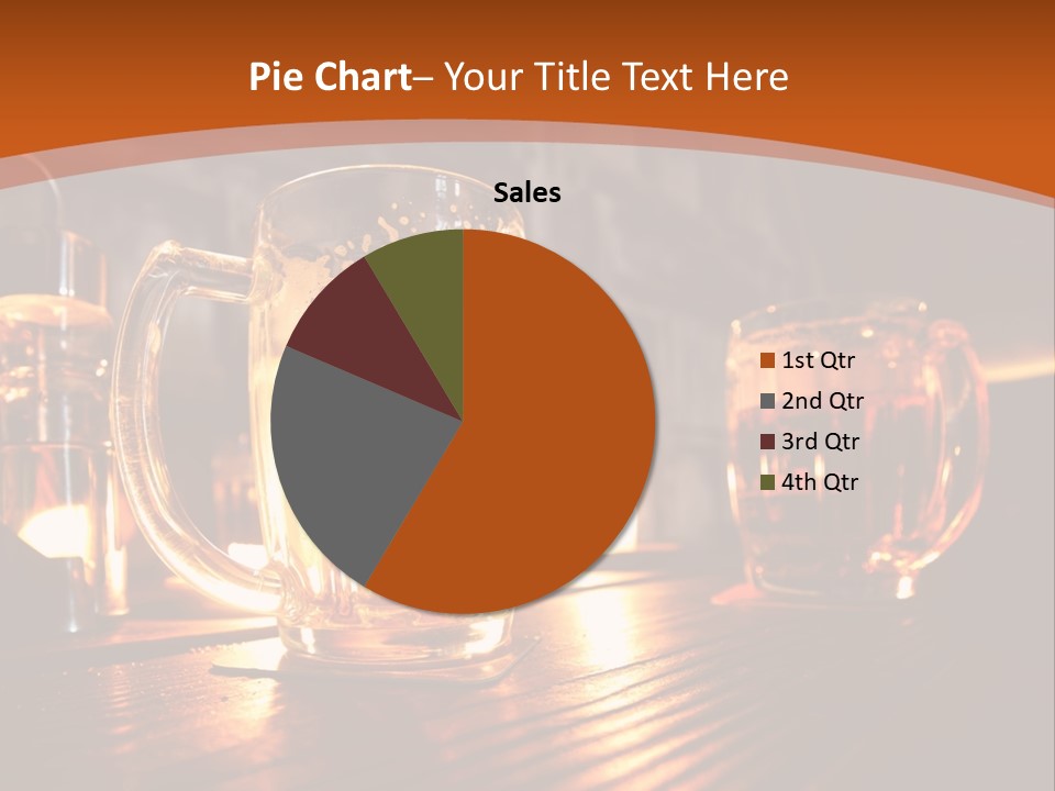 Two Glasses Of Beer On A Wooden Table PowerPoint Template