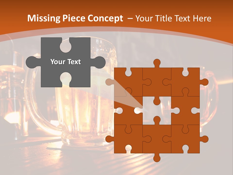 Two Glasses Of Beer On A Wooden Table PowerPoint Template