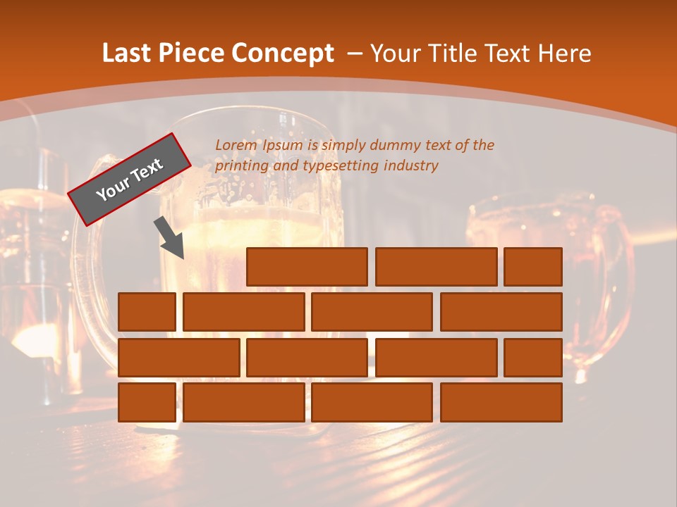 Two Glasses Of Beer On A Wooden Table PowerPoint Template