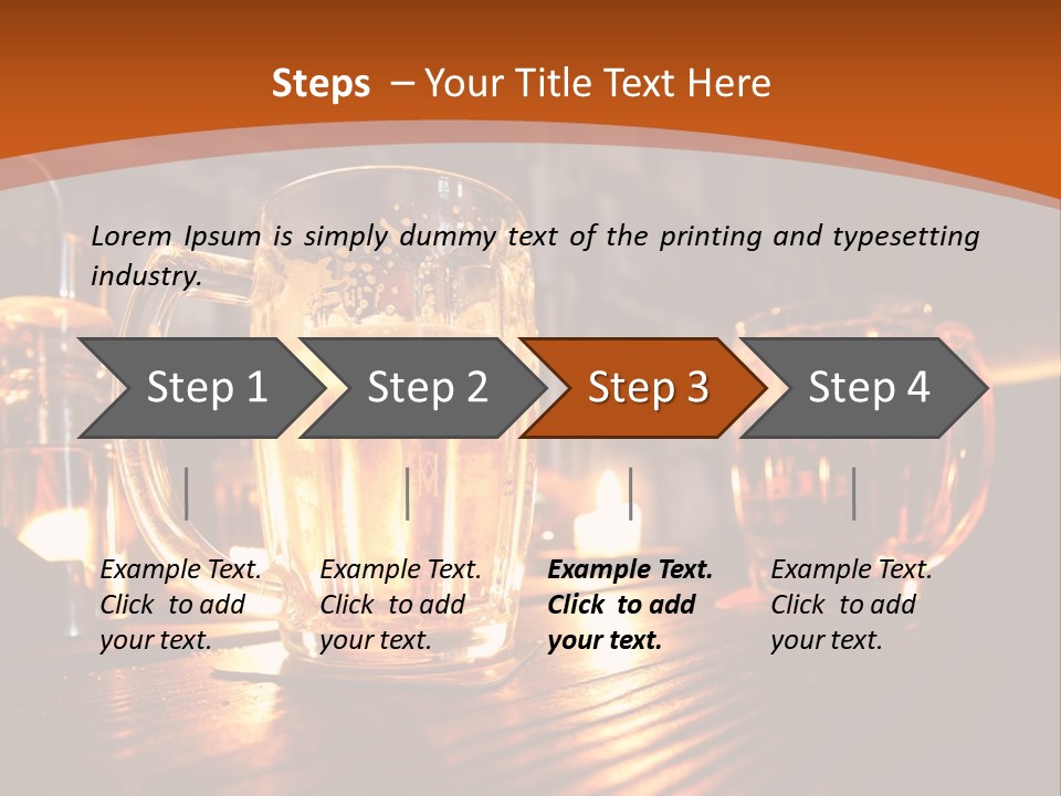 Two Glasses Of Beer On A Wooden Table PowerPoint Template