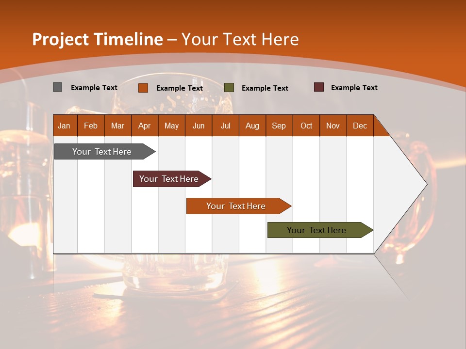 Two Glasses Of Beer On A Wooden Table PowerPoint Template
