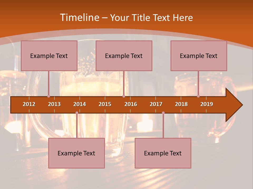 Two Glasses Of Beer On A Wooden Table PowerPoint Template