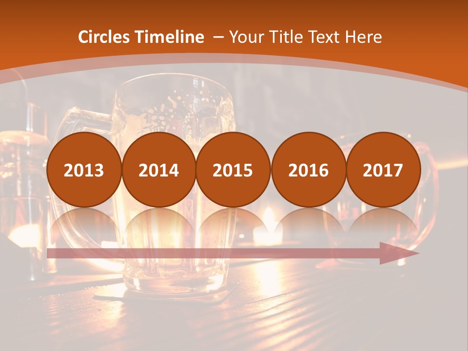 Two Glasses Of Beer On A Wooden Table PowerPoint Template