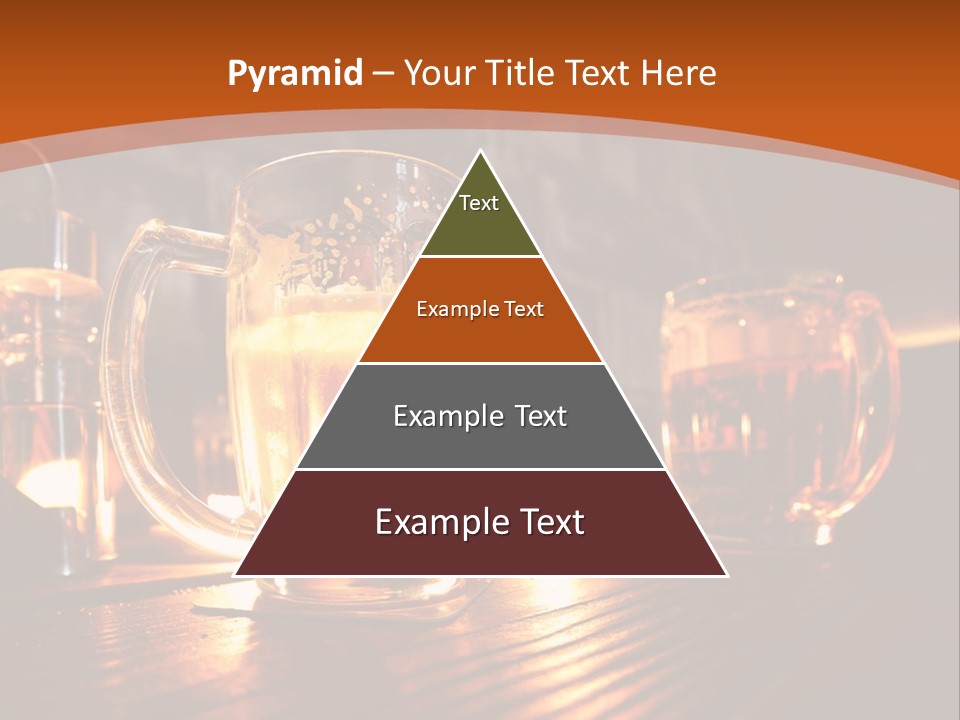 Two Glasses Of Beer On A Wooden Table PowerPoint Template