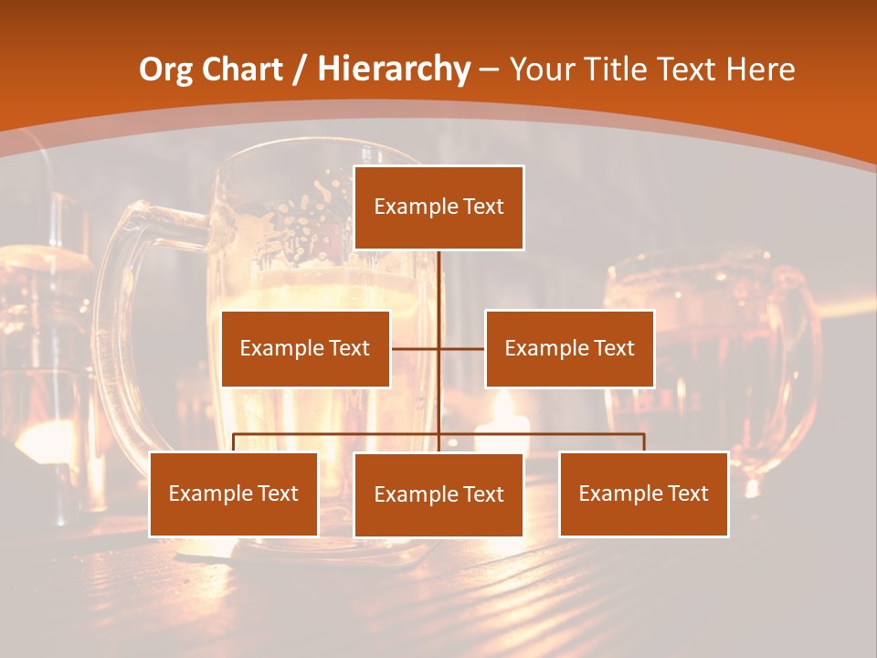 Two Glasses Of Beer On A Wooden Table PowerPoint Template