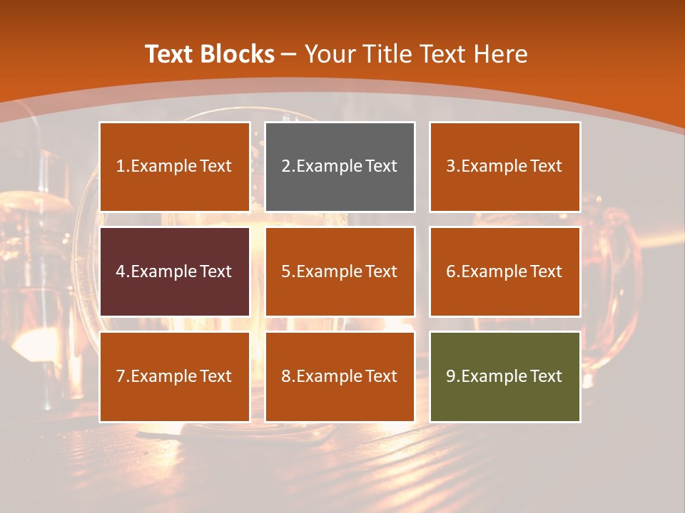 Two Glasses Of Beer On A Wooden Table PowerPoint Template