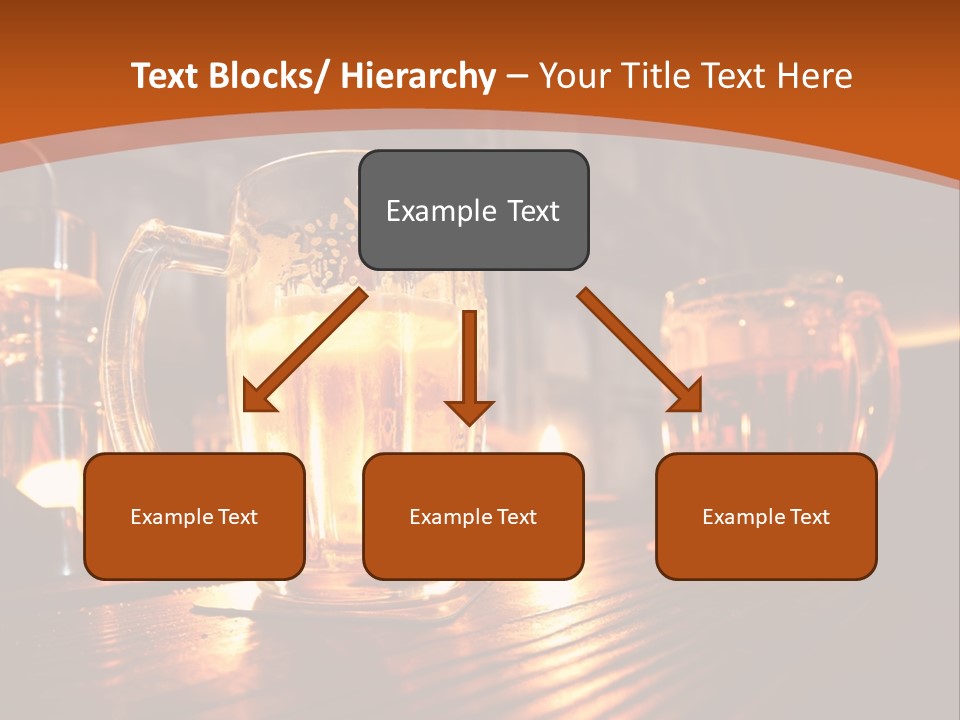 Two Glasses Of Beer On A Wooden Table PowerPoint Template