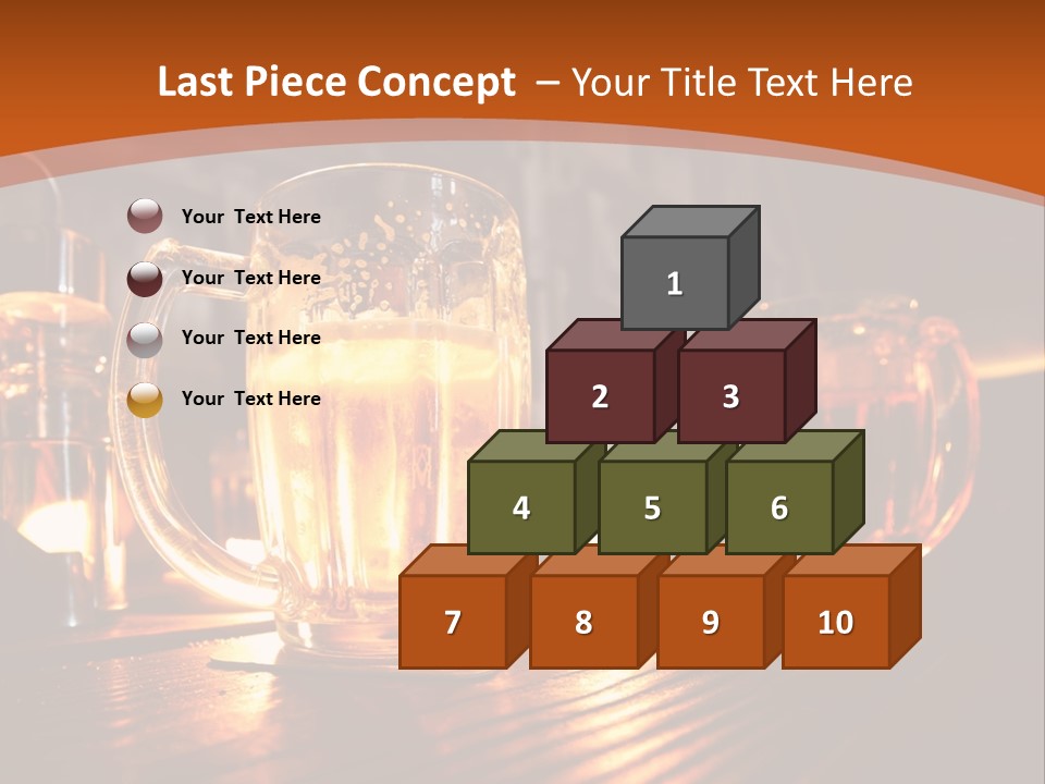 Two Glasses Of Beer On A Wooden Table PowerPoint Template