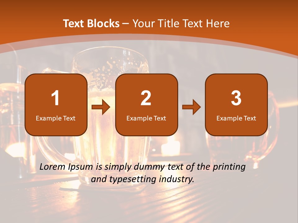 Two Glasses Of Beer On A Wooden Table PowerPoint Template