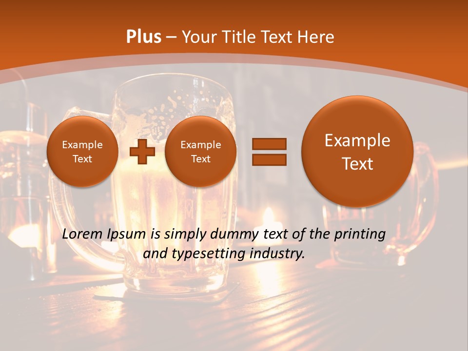 Two Glasses Of Beer On A Wooden Table PowerPoint Template