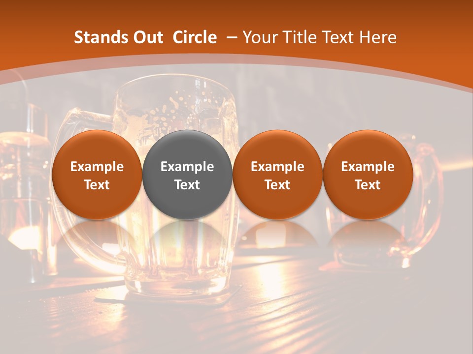Two Glasses Of Beer On A Wooden Table PowerPoint Template