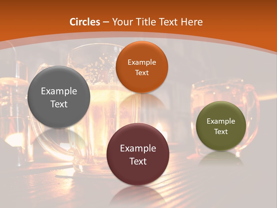 Two Glasses Of Beer On A Wooden Table PowerPoint Template