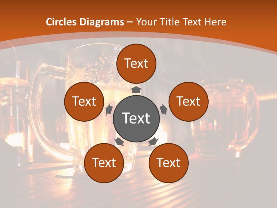 Two Glasses Of Beer On A Wooden Table PowerPoint Template