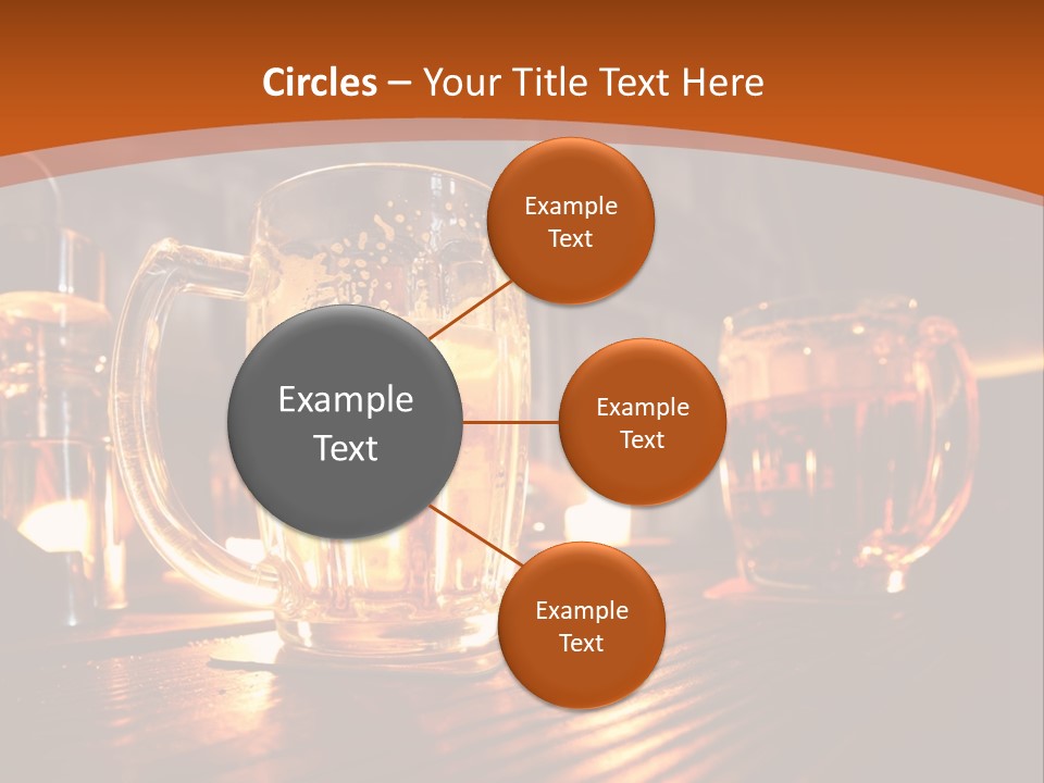 Two Glasses Of Beer On A Wooden Table PowerPoint Template