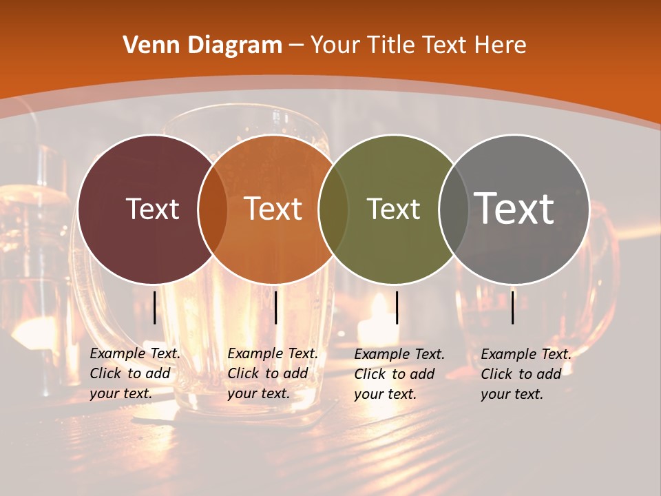 Two Glasses Of Beer On A Wooden Table PowerPoint Template