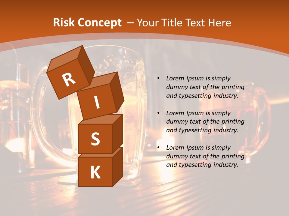 Two Glasses Of Beer On A Wooden Table PowerPoint Template