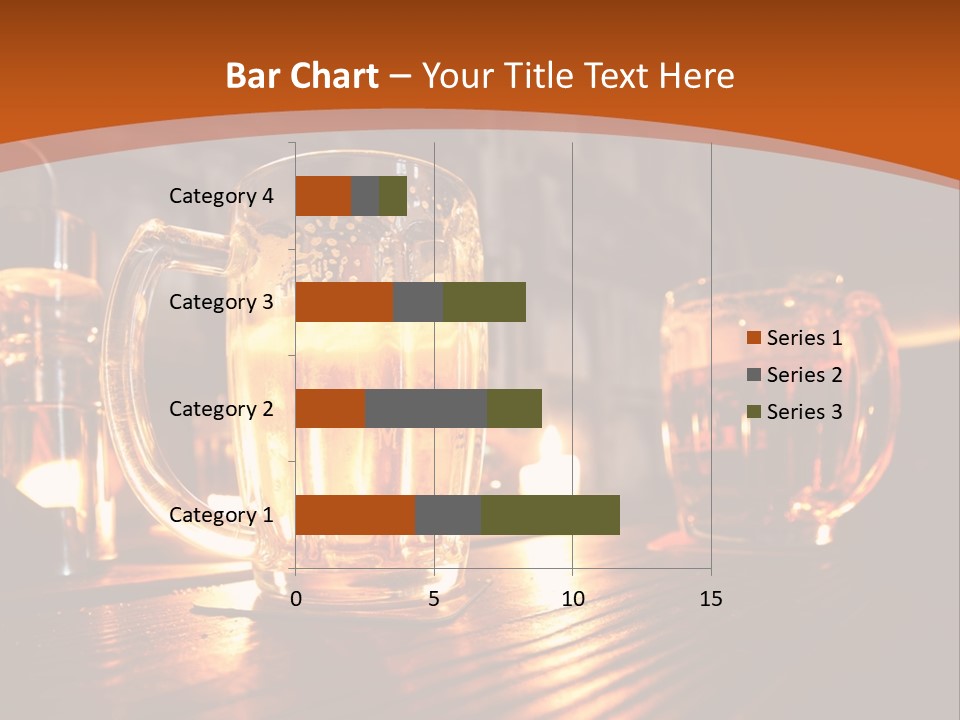Two Glasses Of Beer On A Wooden Table PowerPoint Template