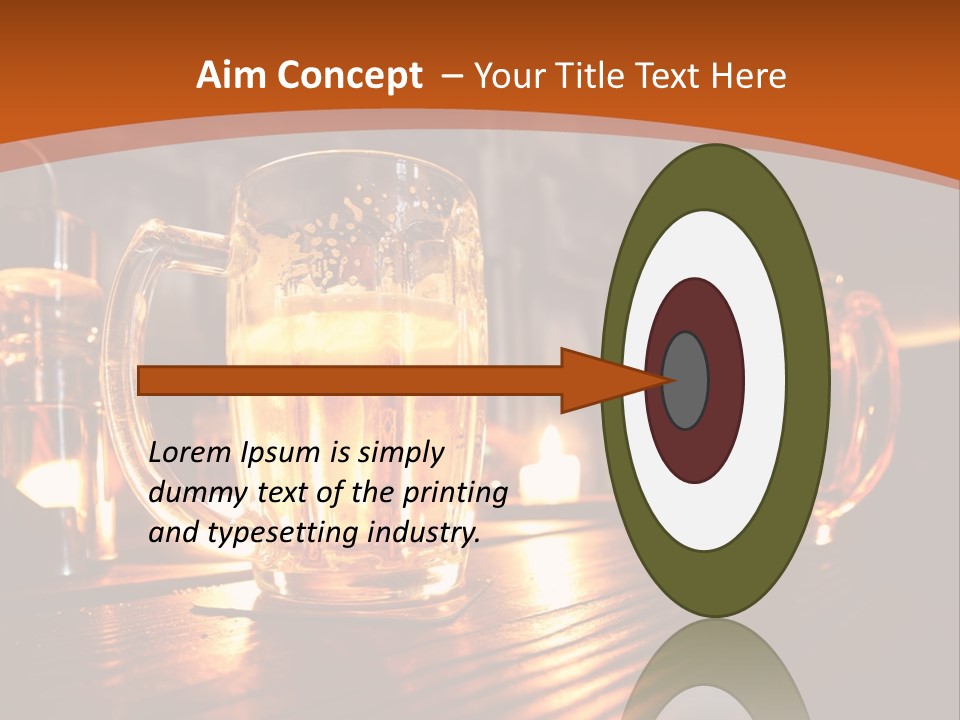 Two Glasses Of Beer On A Wooden Table PowerPoint Template