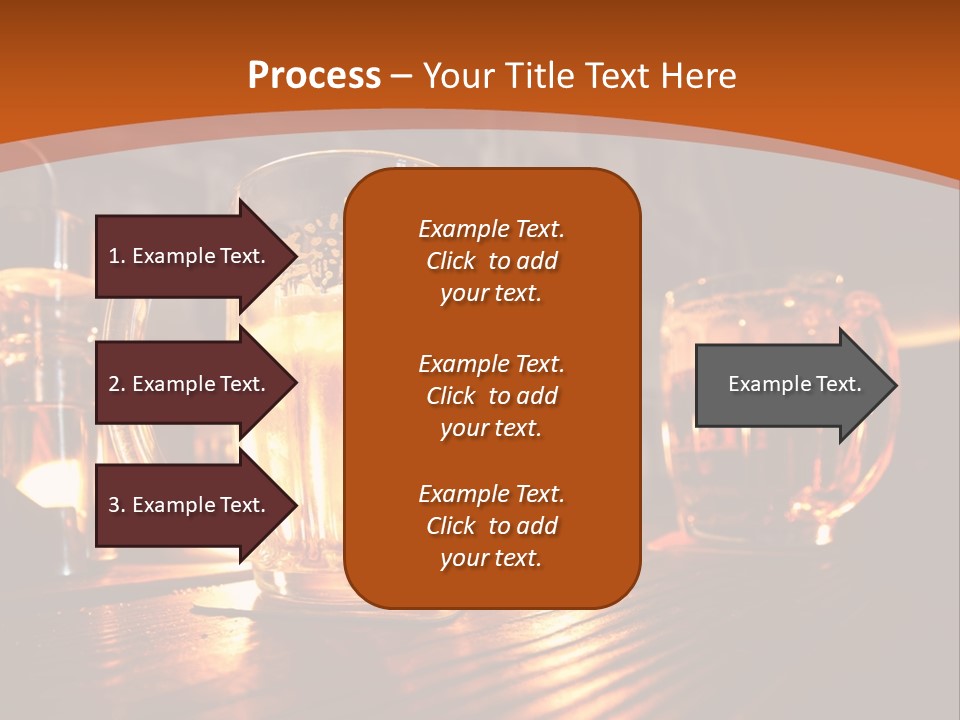 Two Glasses Of Beer On A Wooden Table PowerPoint Template