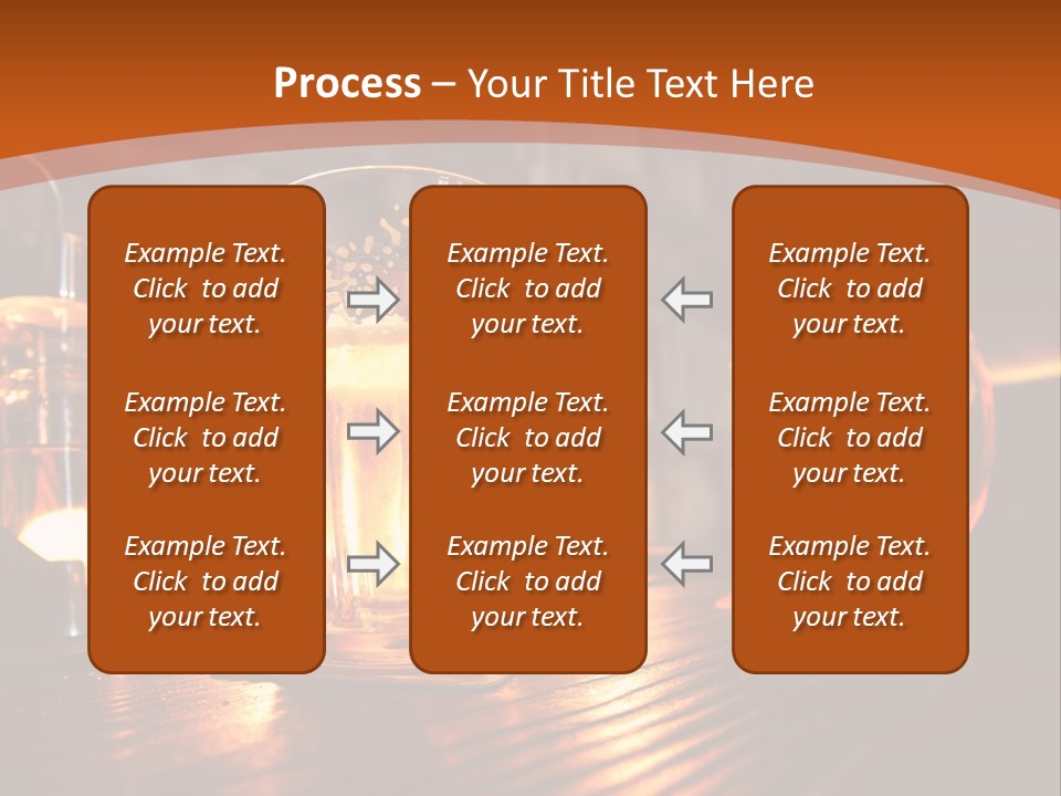 Two Glasses Of Beer On A Wooden Table PowerPoint Template