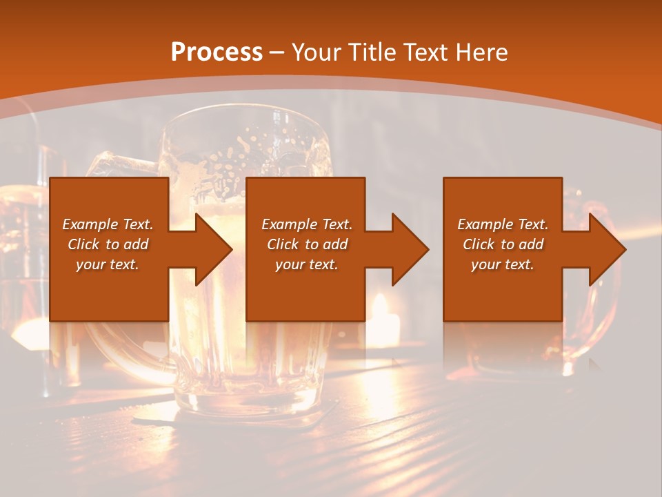 Two Glasses Of Beer On A Wooden Table PowerPoint Template