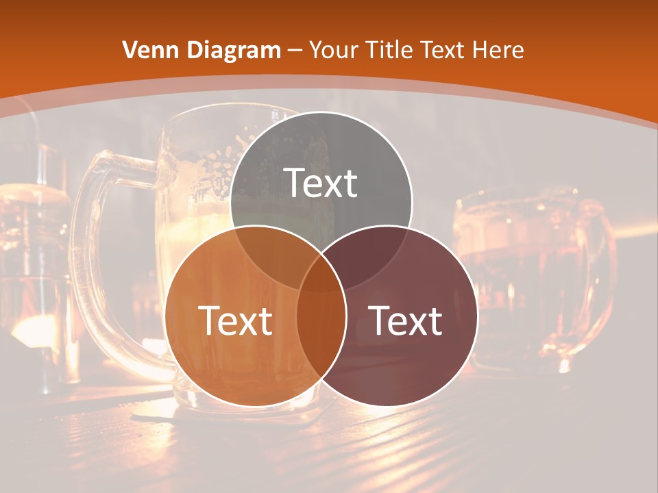 Two Glasses Of Beer On A Wooden Table PowerPoint Template