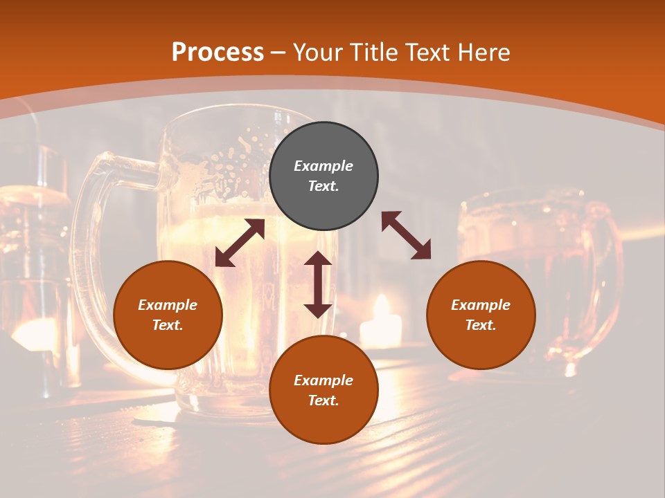 Two Glasses Of Beer On A Wooden Table PowerPoint Template
