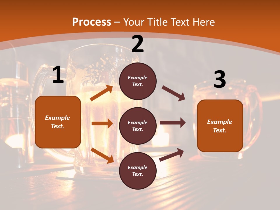 Two Glasses Of Beer On A Wooden Table PowerPoint Template