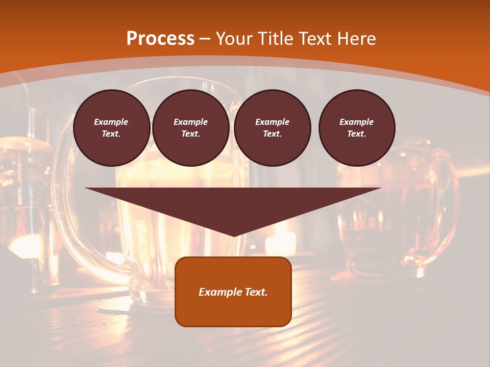 Two Glasses Of Beer On A Wooden Table PowerPoint Template