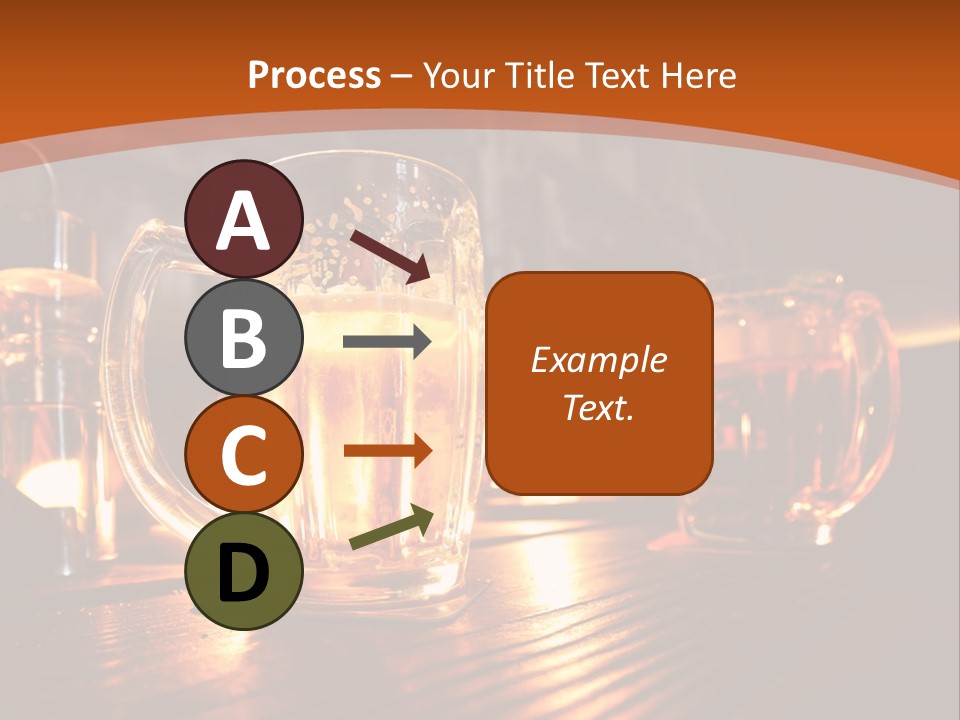 Two Glasses Of Beer On A Wooden Table PowerPoint Template