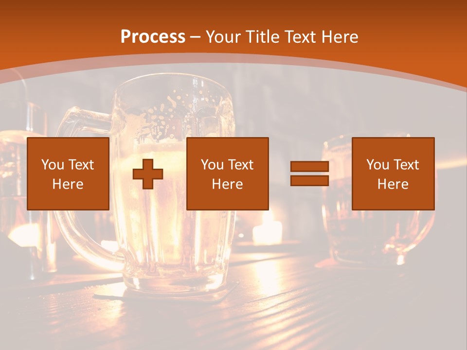 Two Glasses Of Beer On A Wooden Table PowerPoint Template