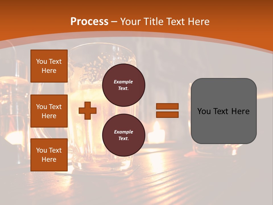 Two Glasses Of Beer On A Wooden Table PowerPoint Template