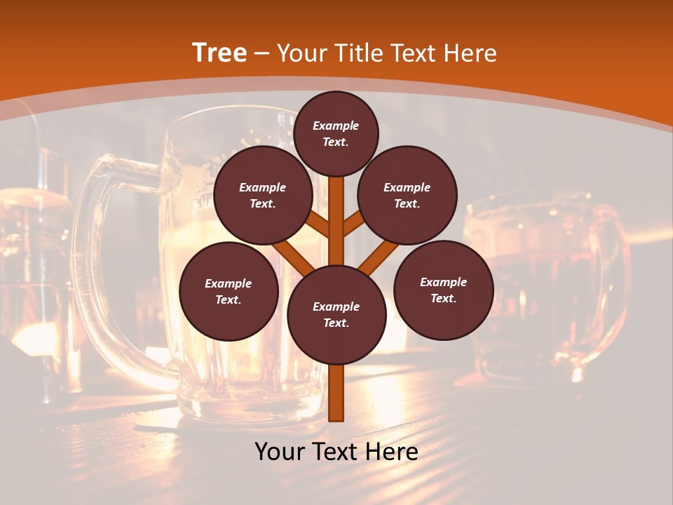 Two Glasses Of Beer On A Wooden Table PowerPoint Template